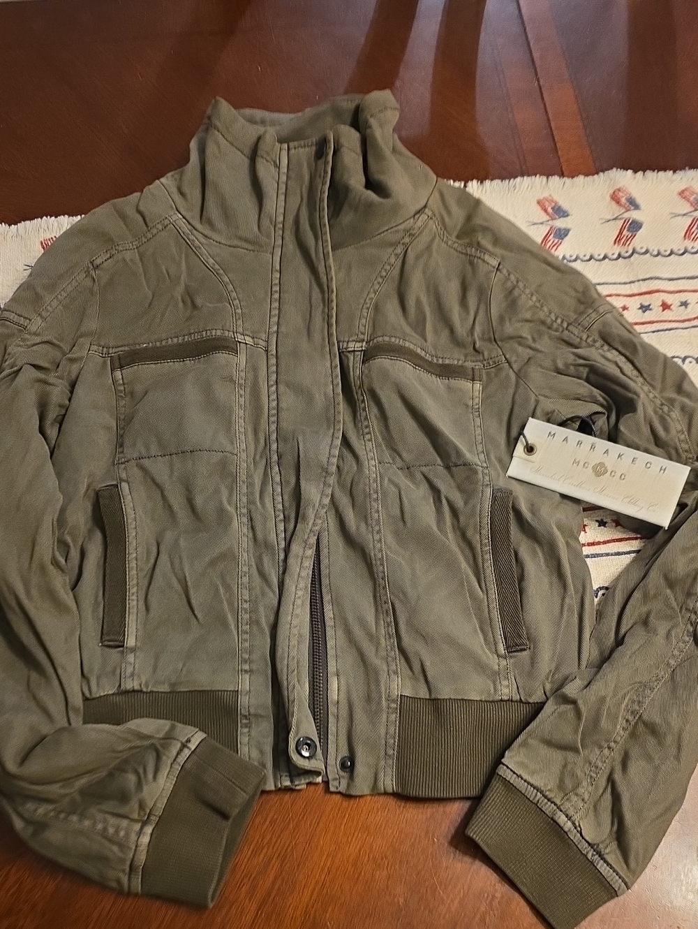 Olive Green Women's Bomber Jacket